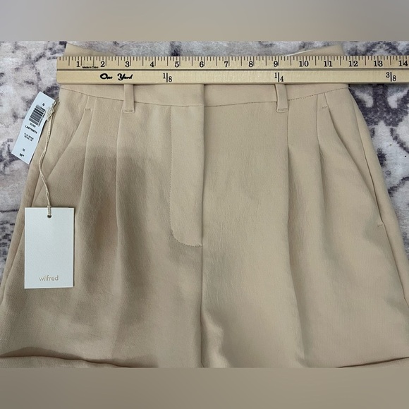 ARITZIA NWT Wilfred Labyrinth Trouser Short Size 00 in Flax Beige - Picture 4 of 8